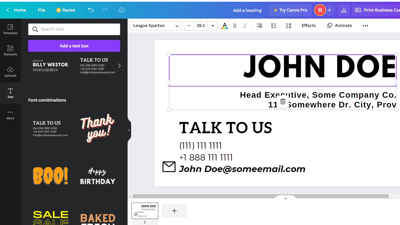 How To Design a Business Cards using Canva