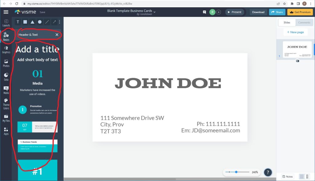 How To Design A Business Card With Visme